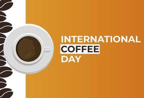 illustrazione design piatto di modelli di giornata internazionale del caffè, design adatto per poster, sfondi, biglietti di auguri, giornata internazionale del caffè a tema vettore
