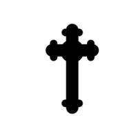 icone della croce cristiana su sfondo bianco illustrazione vettoriale. croce simbolo della crocifissione e della fede. vettore