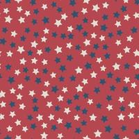 modello senza cuciture di stelle sparse nei colori della bandiera americana rossa, blu e bianca. giorno dell'indipendenza degli Stati Uniti il 4 luglio o il giorno della memoria. illustrazione vettoriale retrò patriottica.