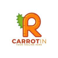 lettera iniziale r logo carota disegno vettoriale. progettato per la progettazione di siti Web, logo, app, interfaccia utente vettore