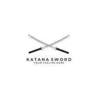 spada katana logo design illustrazione vettoriale arte samurai tradizionale cultura ninja combattente giapponese battaglia guerra asiatica