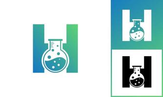 lettera h con logo astratto del laboratorio. utilizzabile per loghi aziendali, scientifici, sanitari, medici, di laboratorio, chimici e naturali. vettore