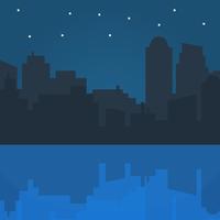 Illustrazione vettoriale di notte città in stile piatto design