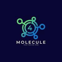 logo medico. elemento del modello di progettazione del logo della molecola numero 4. vettore