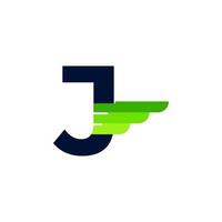 lettera iniziale astratta j logo monogramma ala e striscia. utilizzabile per loghi aziendali e di branding. vettore