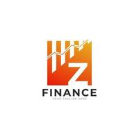 lettera iniziale z grafico barra finanza logo design ispirazione vettore
