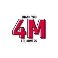 grazie 4 m follower card celebrazione vettore post modello di social media.