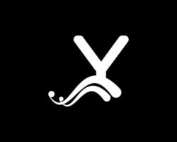 logo della lettera y della società con icona del liquido swoosh creativo in colore nero, elemento del modello vettoriale
