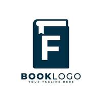 lettera iniziale f libro logo design. utilizzabile per l'istruzione, il business e loghi edilizi. elemento del modello di idee per il design del logo vettoriale piatto