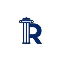 elemento del modello di progettazione del logo della lettera r dello studio legale vettore