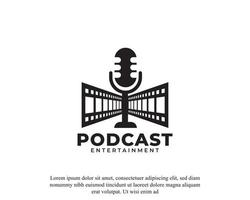 elemento del modello di progettazione del logo del podcast del film del film vettore