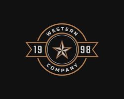 distintivo dell'etichetta retrò vintage classico per l'ispirazione del design del logo del paese occidentale del Texas vettore