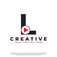 icona della lettera l di gioco moderno creativo. elemento logo musica e video. utilizzabile per loghi aziendali e tecnologici. vettore