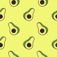 modello senza cuciture disegnato a mano di avocado vettore