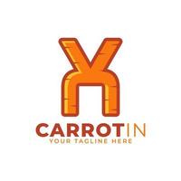 lettera iniziale x vettore di progettazione del logo della carota. progettato per la progettazione di siti Web, logo, app, interfaccia utente