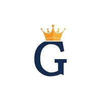 lettera iniziale g con modello di progettazione del logo dell'identità del marchio del logo della corona vettore