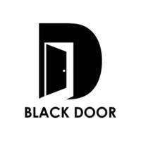 modello di logo vettoriale porta nera