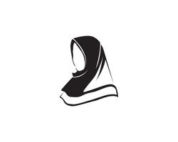 hijab vector logo nero