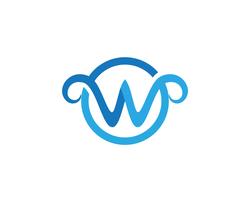 Lettera W Acqua onda Logo Template vettoriale illustrazione