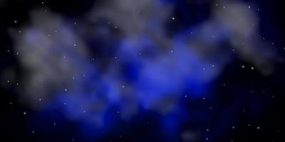 layout vettoriale blu scuro con stelle luminose.