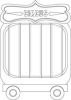 personaggio di doodle in bianco e nero della gabbia del circo vettore