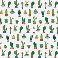 Modello di cactus tropicale disegnato a mano. Illustrazione vettoriale fatto a mano.