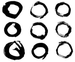 illustrazione vettoriale del cerchio di schizzi di macchie nere isolata su sfondo bianco