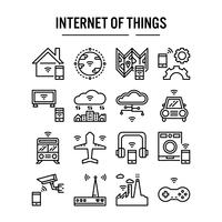 Internet of things icon in outline vettore