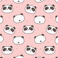 Panda Vector Pattern Background sveglio. Doodle divertente. Illustrazione vettoriale a mano.