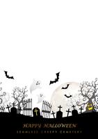 Cimitero terrificante senza cuciture felice di Halloween con lo spazio del testo. vettore