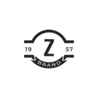 elemento del modello di design del logo della lettera z insegne vintage. adatto per identità, etichetta, badge, caffetteria, vettore icona hotel