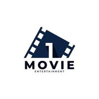 logo cinematografico. elemento del modello di progettazione del logo del film numero 1. vettore eps10