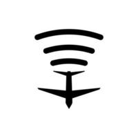 logo dell'icona del segnale radar dell'aeromobile vettore