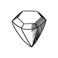 schizzo di diamante. scarabocchio di cristallo. illustrazione vettoriale vintage disegnata a mano