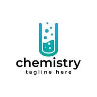 design del logo del laboratorio di chimica vettore