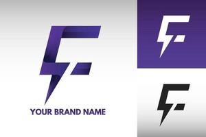 logo c lettera monogramma vettore energia elettrica tuono stile art design gradiente
