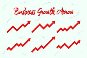 freccia che indica gli oggetti di forma vettoriale di crescita aziendale.