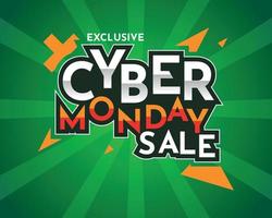 cyber monday design creativo e offerta in vendita. vettore