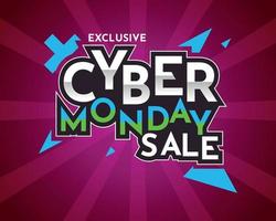 cyber monday design creativo e offerta in vendita. vettore