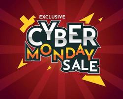 cyber monday design creativo e offerta in vendita. vettore