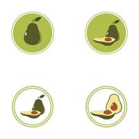 illustrazione dello sfondo del modello dell'icona di vettore di avocado