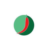 illustrazione vettoriale dell'icona del logo peperoncino rosso e verde