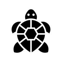 Vettore di tartaruga, icona di stile solido relativo tropicale