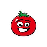 simpatico cartone animato frutta pomodoro mascotte personaggio vettore