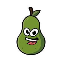 personaggio sorridente della mascotte dei cartoni animati di avocado. illustrazione vettoriale isolato su sfondo bianco