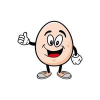 sorridente personaggio dei cartoni animati della mascotte dell'uovo. illustrazione vettoriale isolato su sfondo bianco