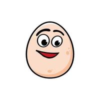 sorridente personaggio dei cartoni animati della mascotte dell'uovo. illustrazione vettoriale isolato su sfondo bianco