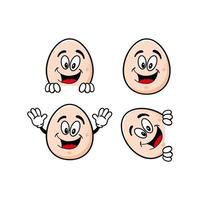 set di raccolta sorridente personaggio mascotte cartone animato uovo. illustrazione vettoriale isolato su sfondo bianco