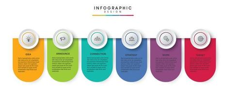 passi business data visualizzazione timeline processo modello infografica design con icone vettore