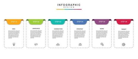 passi business data visualizzazione timeline processo modello infografica design con icone vettore